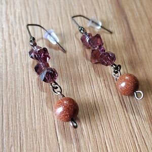 *5 For $20*Purple Beaded Ladies Dangle Earrings Handmade Earrings